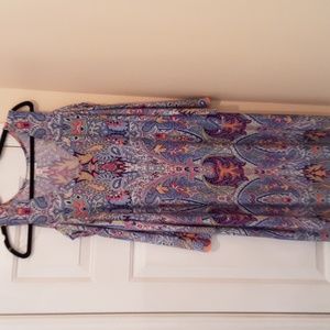 Ivy Love Paisley Cold Shoulder Bell Sleeve Dress XLG